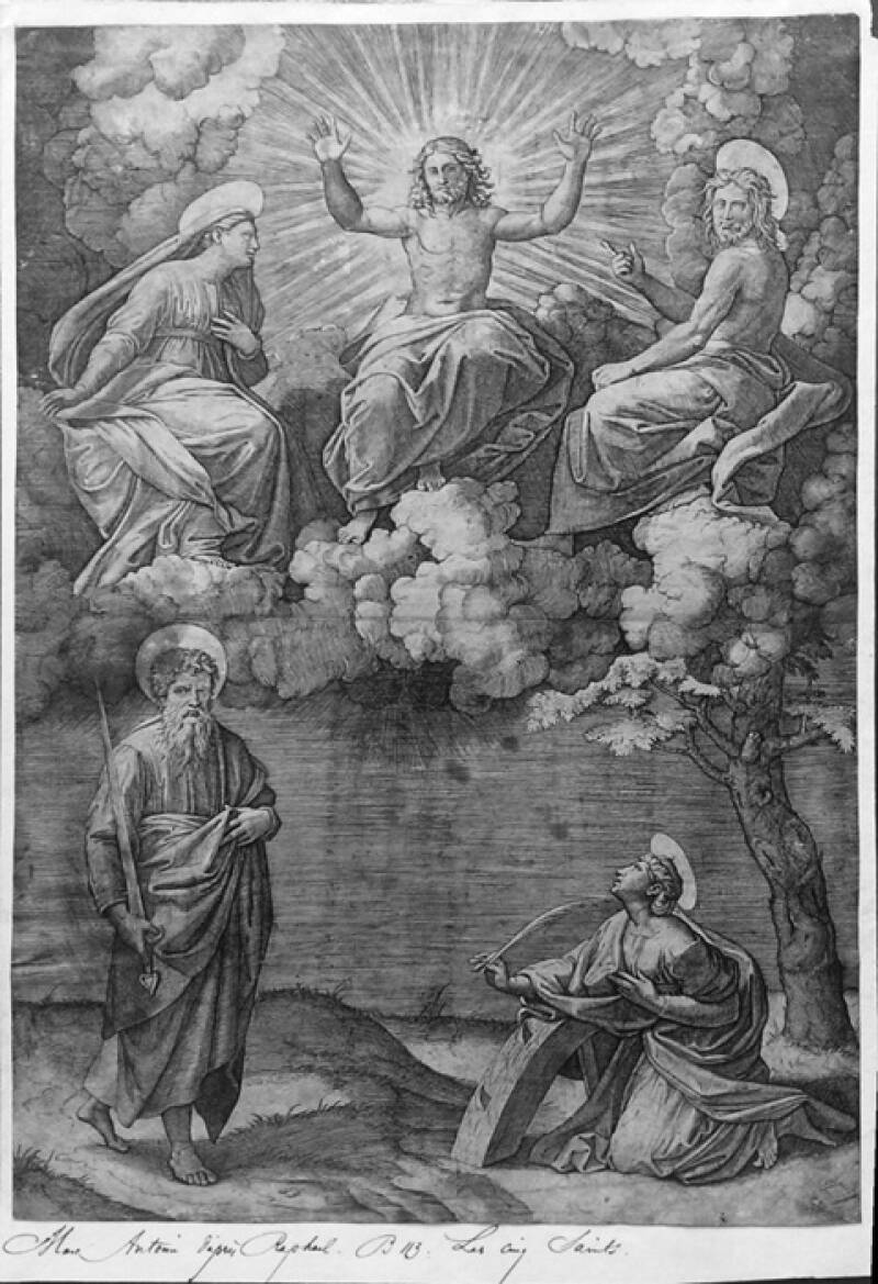 Christ, the Virgin and St. John with St Paul and St. Catherine ('les cinq Saints'), after Raphael