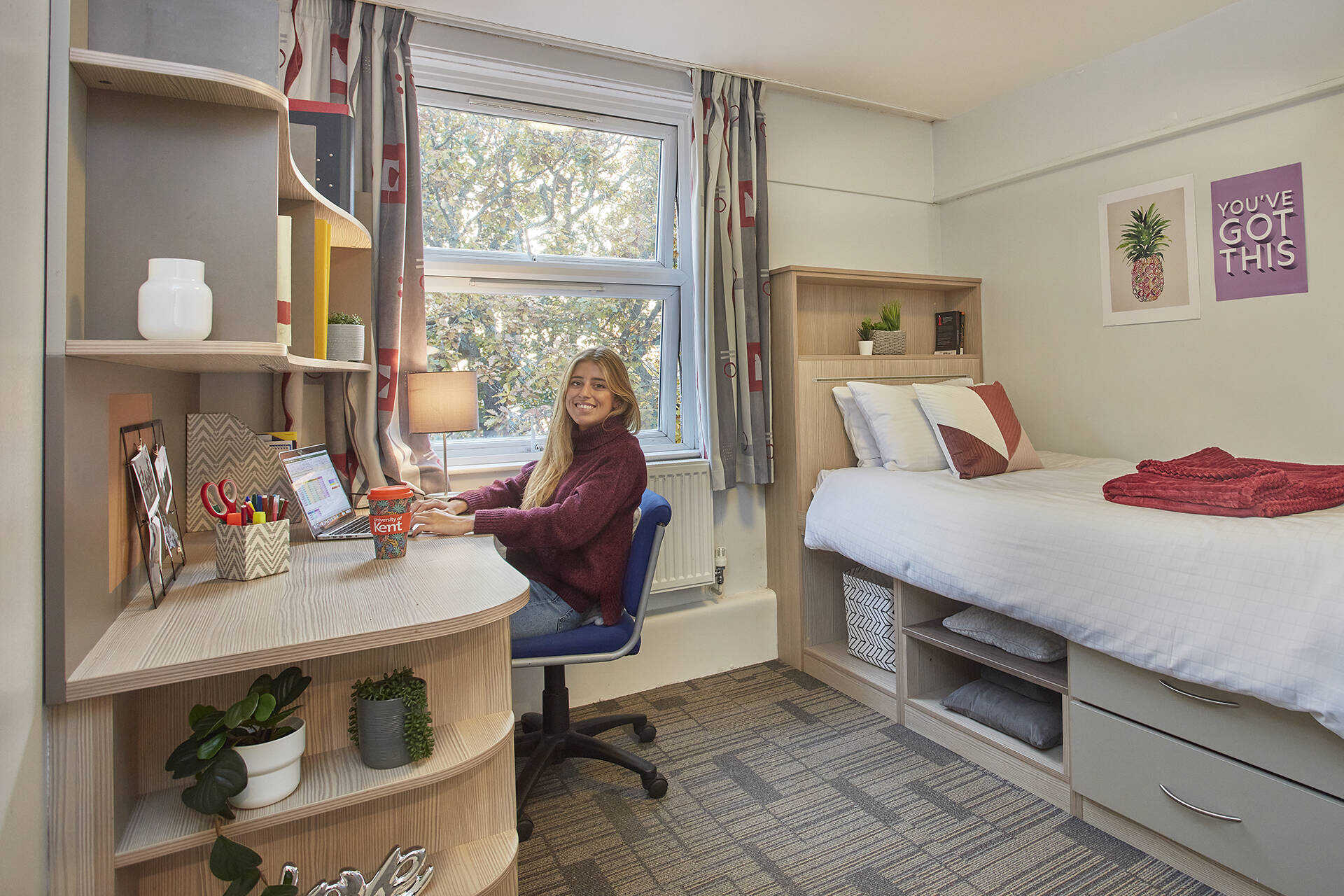Student in a study bedroom