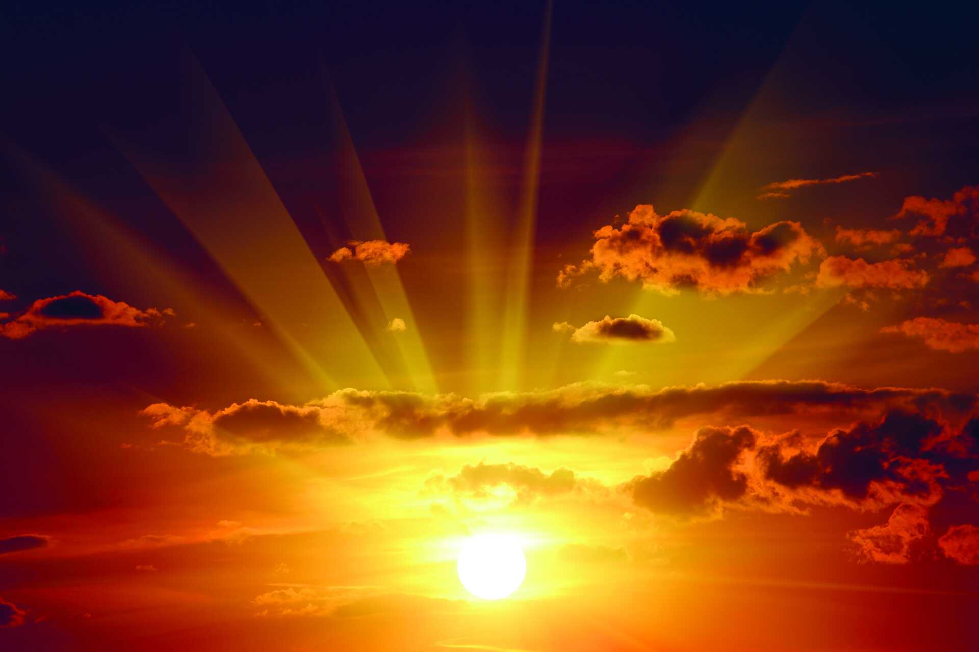 Sunlight breaking through clouds