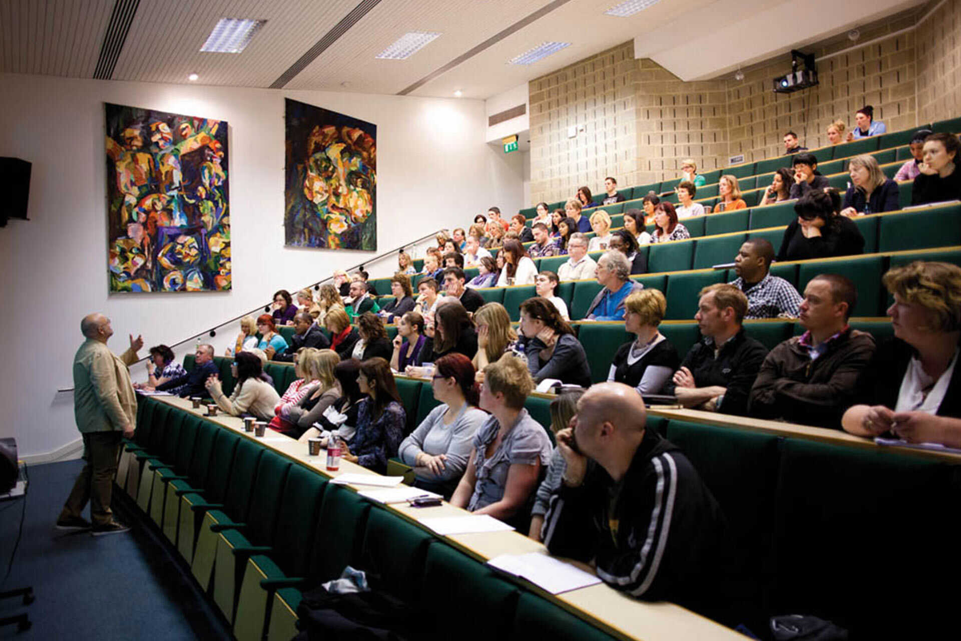 Kent students outside the drama building -