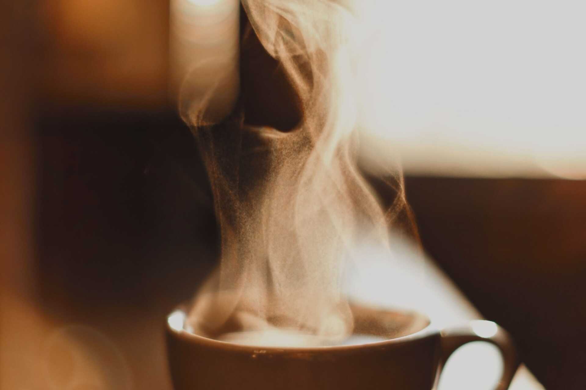 Closeup of a coffee cup and saucer