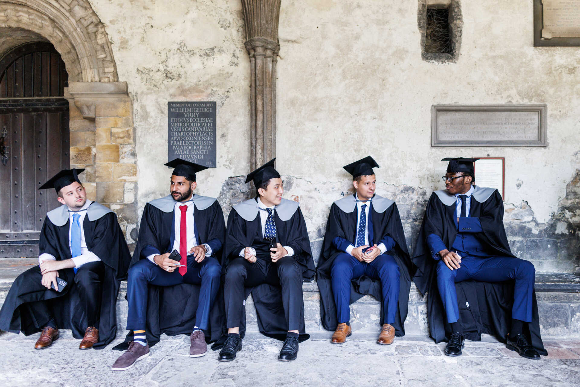 Economics Students wait to graduate at Canterbury Cathedral