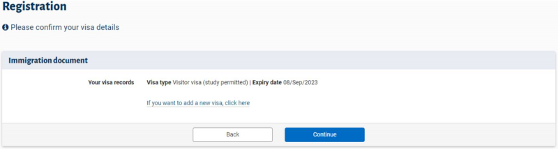 Returning Registration immigration permission screenshot 1