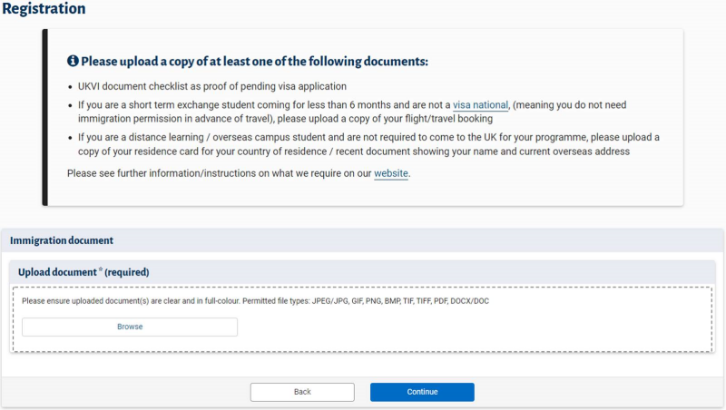 Returning Registration immigration permission screenshot 3