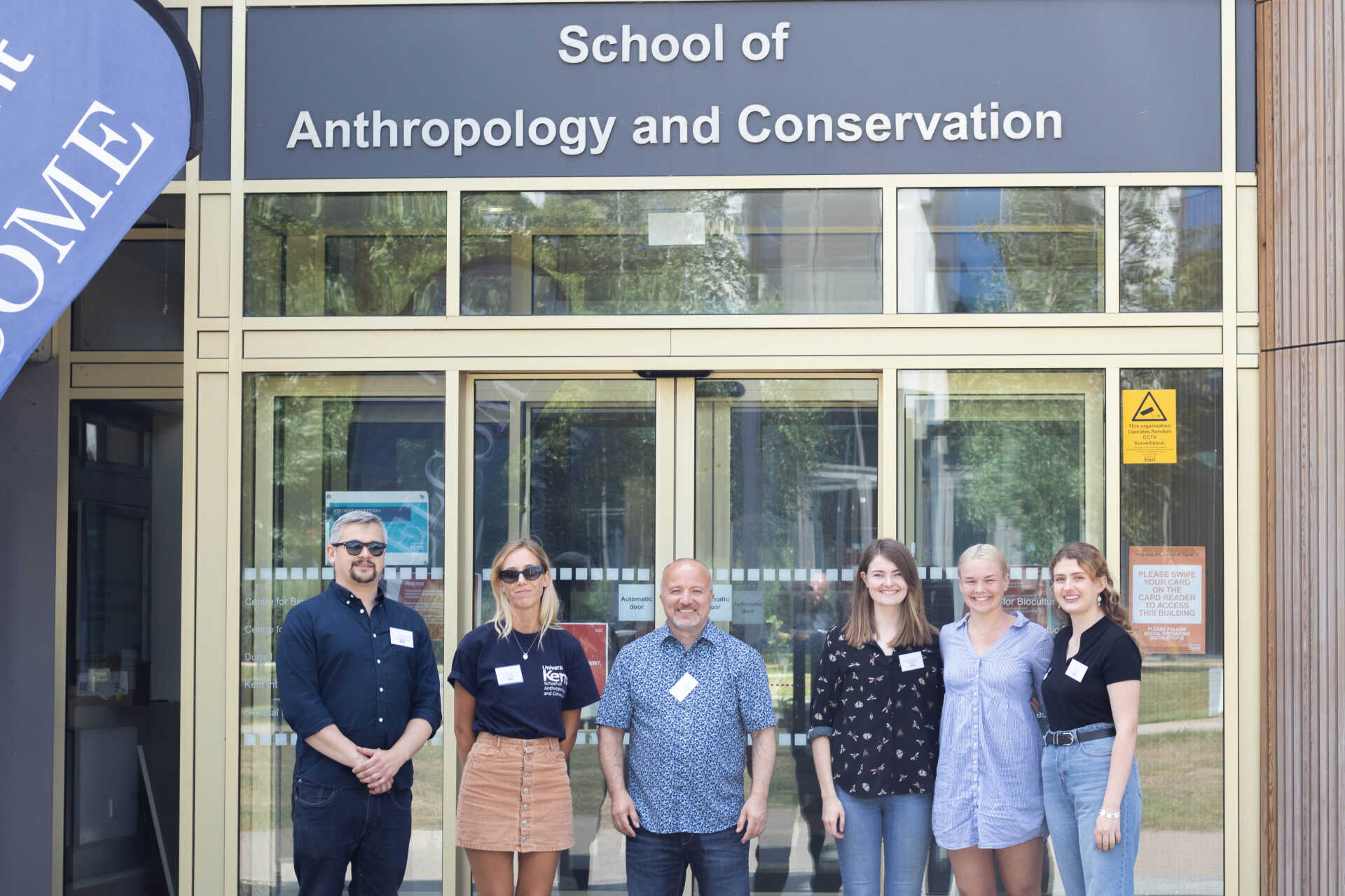 Staff and Students outside the Marlowe Building