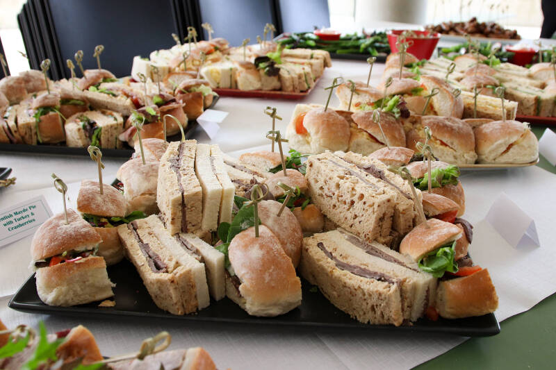 A plate of sandwiches