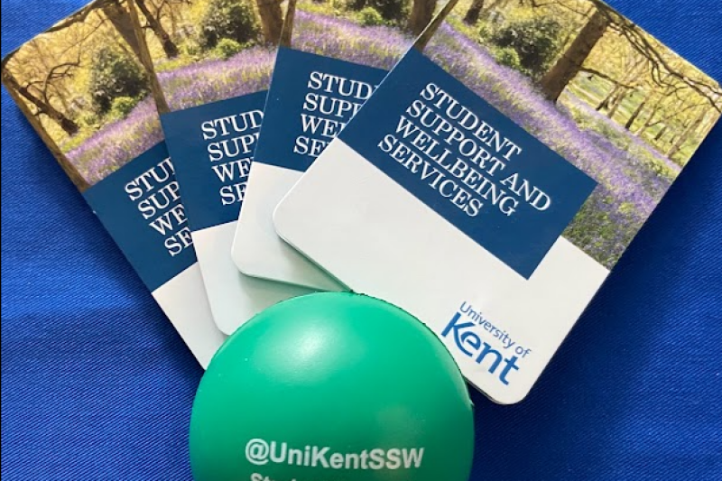 Student support leaflets and stress ball