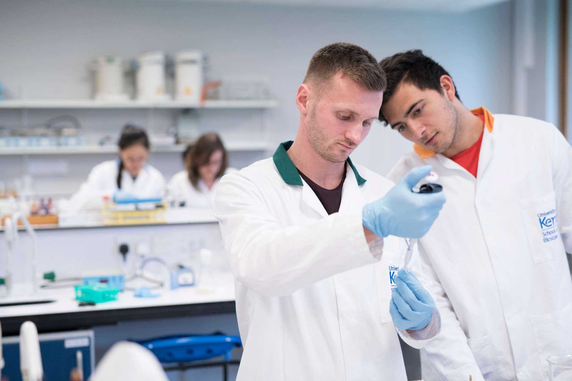 research students in the lab