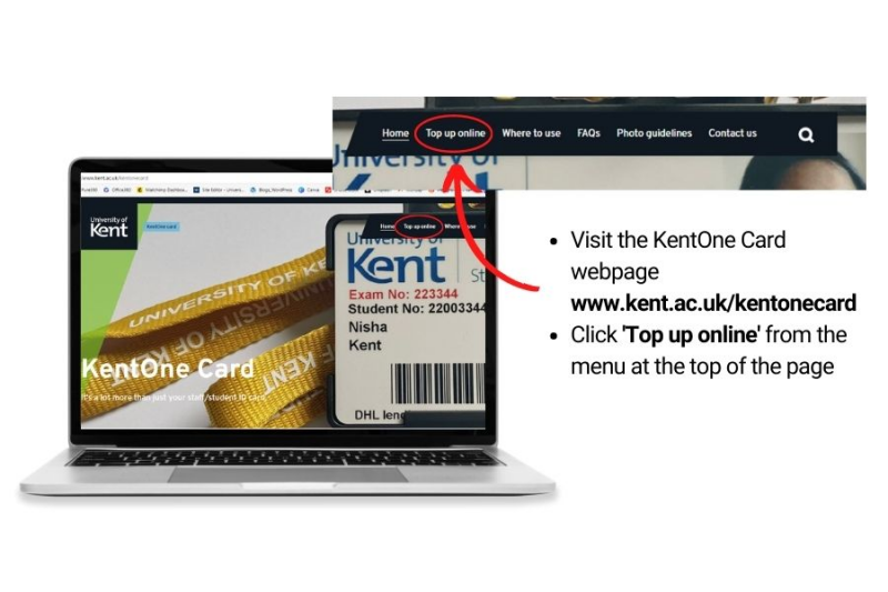 Image of 'Top up online link' in website menu
