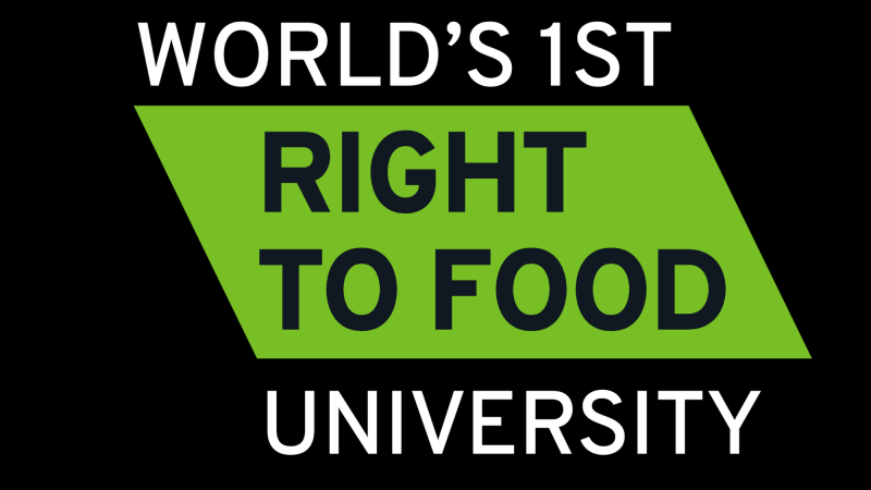 Graphic reding World's first Right to Food university