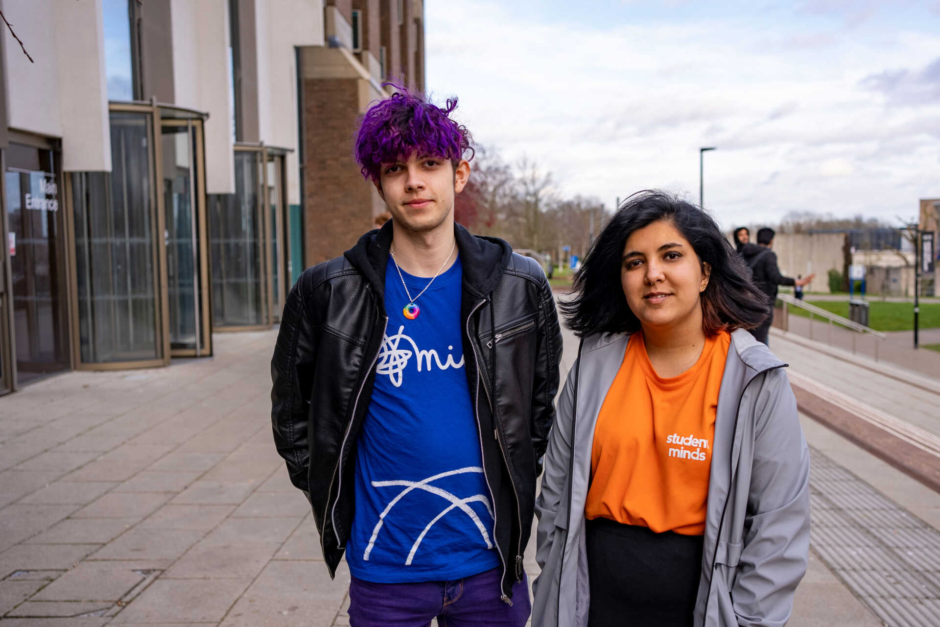 Tommy and Shivali from Kent Mind Society wearing Mind and Student Minds t-shirtss