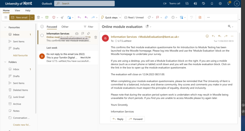 example of evaluation email