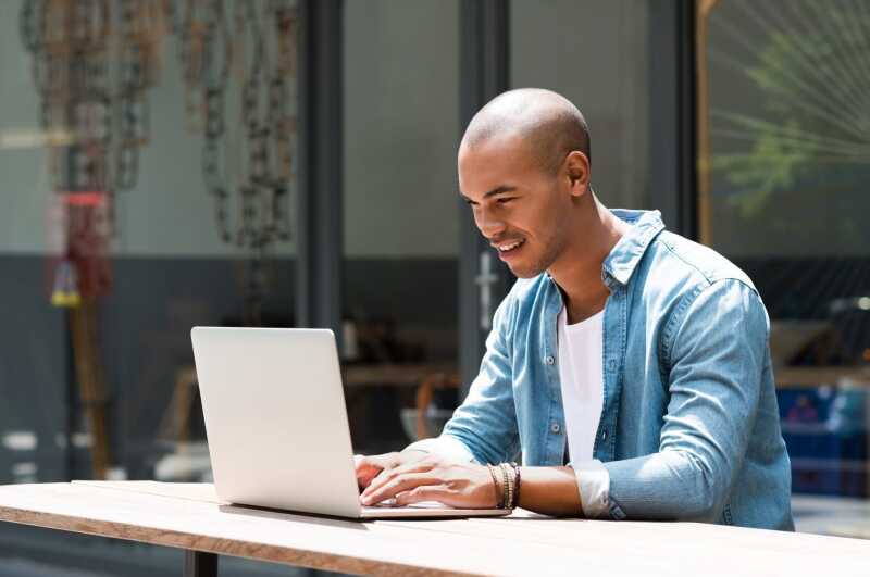 Person working on laptop