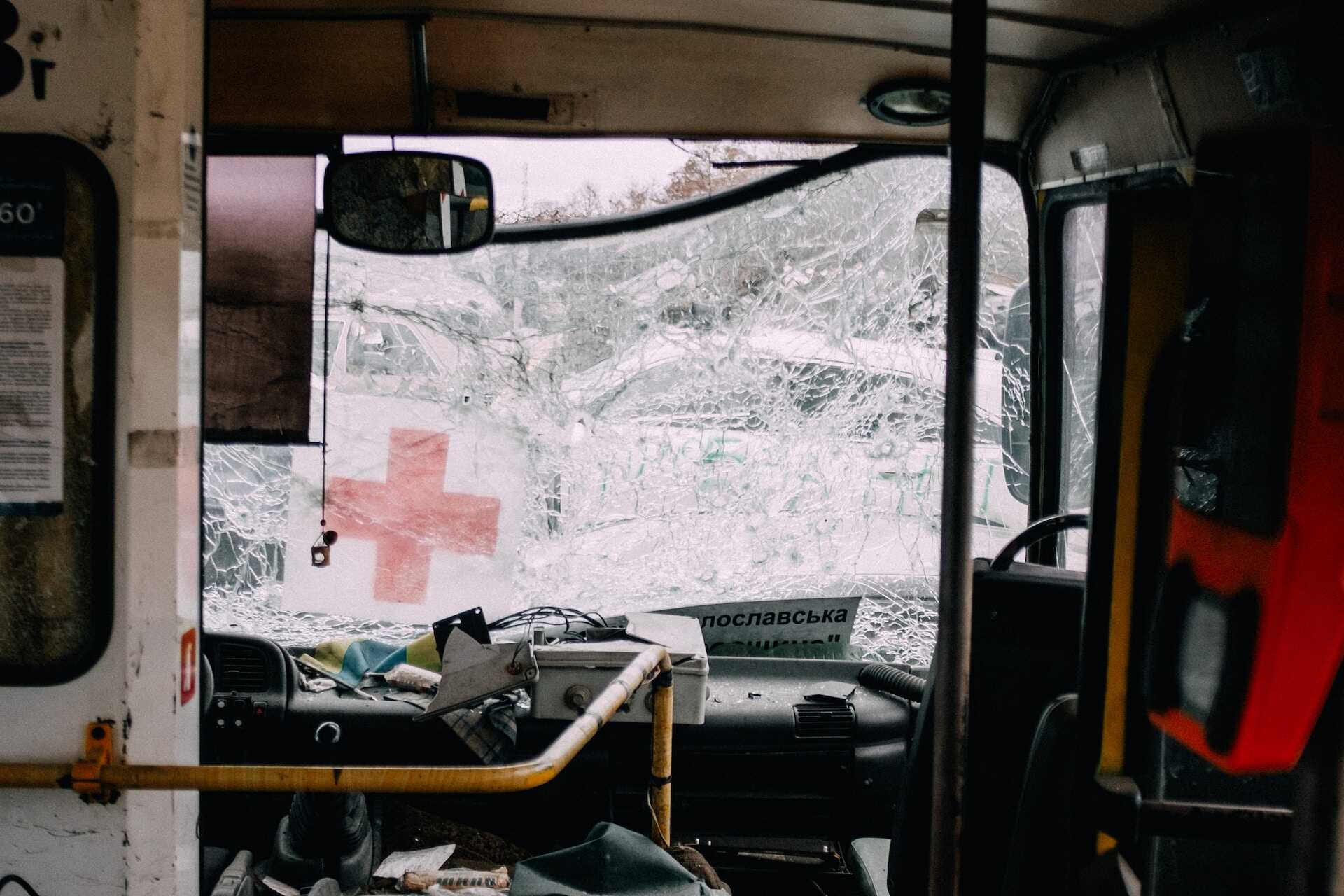 A War Torn Humanitarian Vehicle in Ukraine
