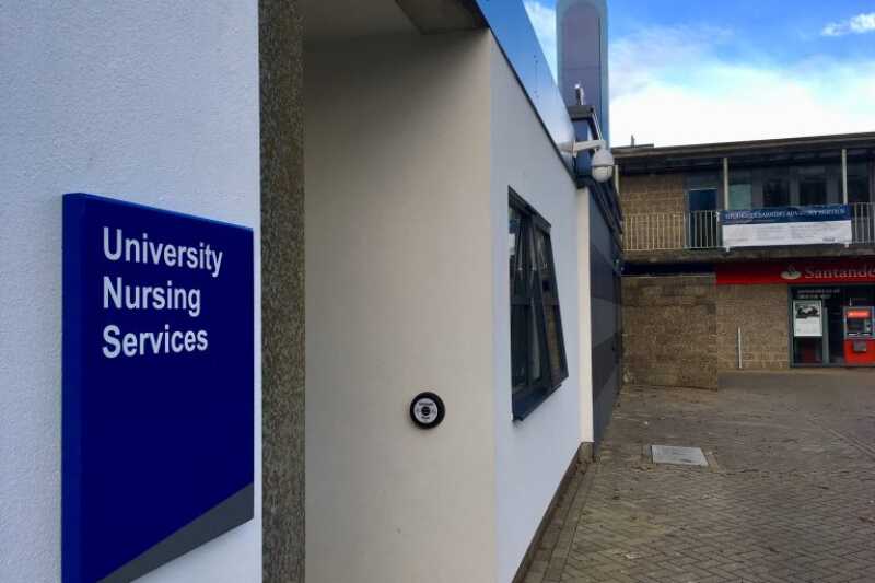 Entrance to University Nursing Services building on Canterbury campus