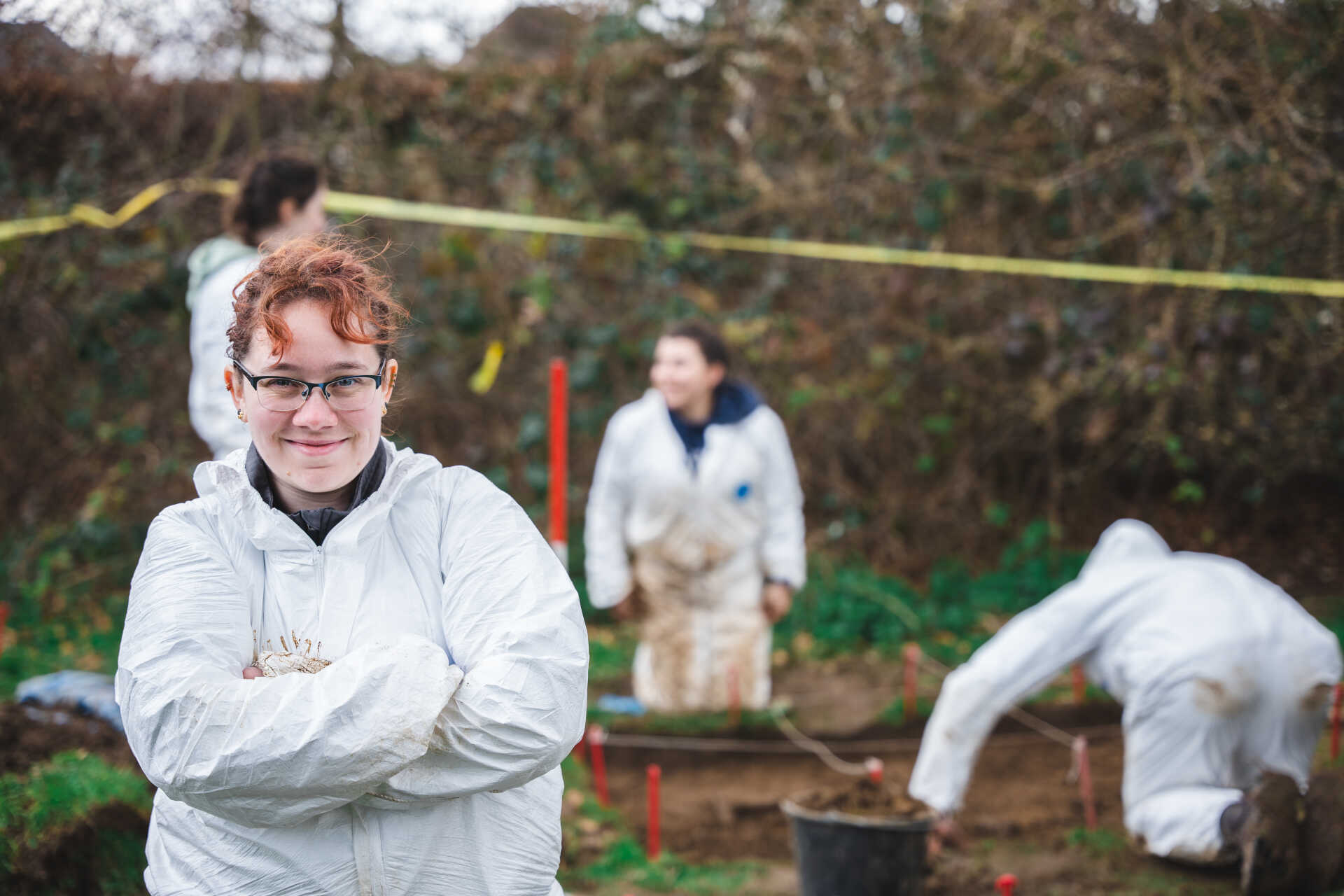 Alannah O’Shea at the Forensic Osteology excavation site