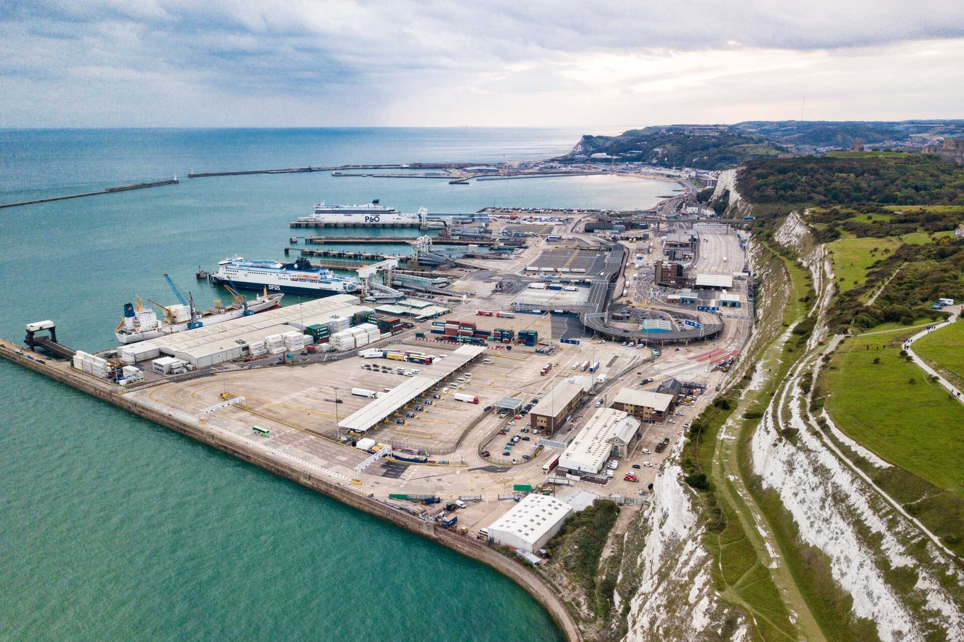 Birds-eye view of the Port of Dover