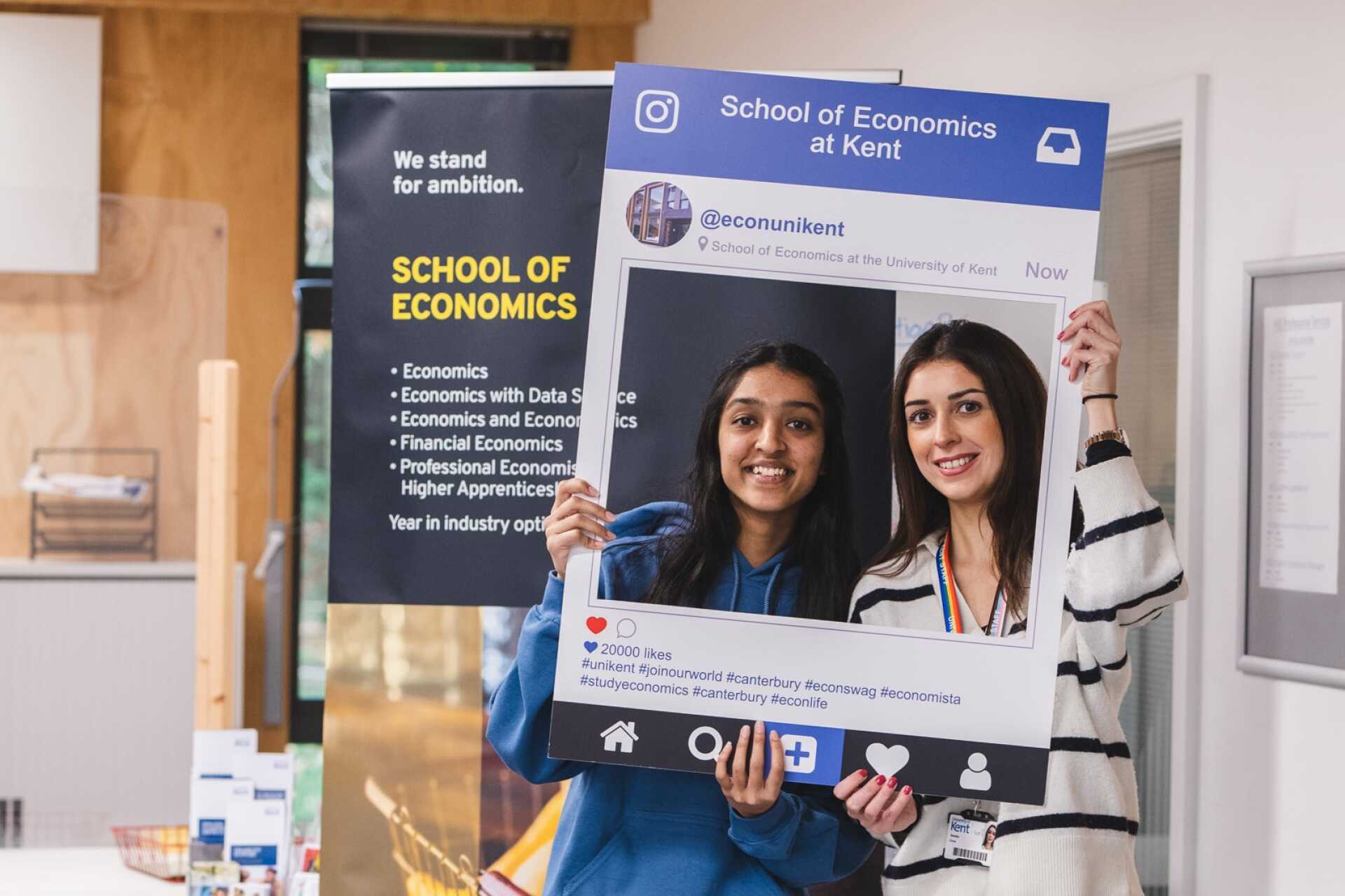 Henna Patel at an applicant day on the University of Kent campus.