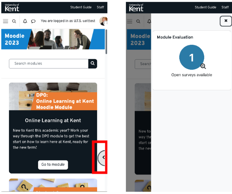 module evaluation block on a mobile