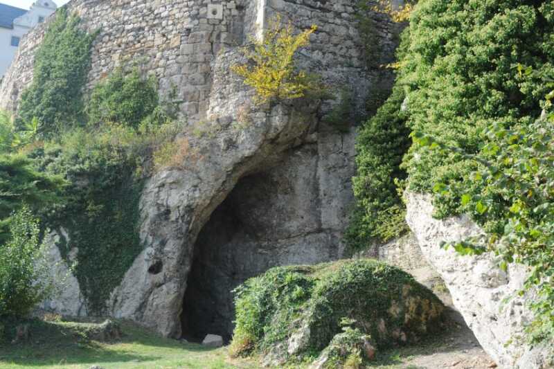 A cave under a historic building