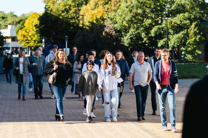 Visitors at a University of Kent open day.