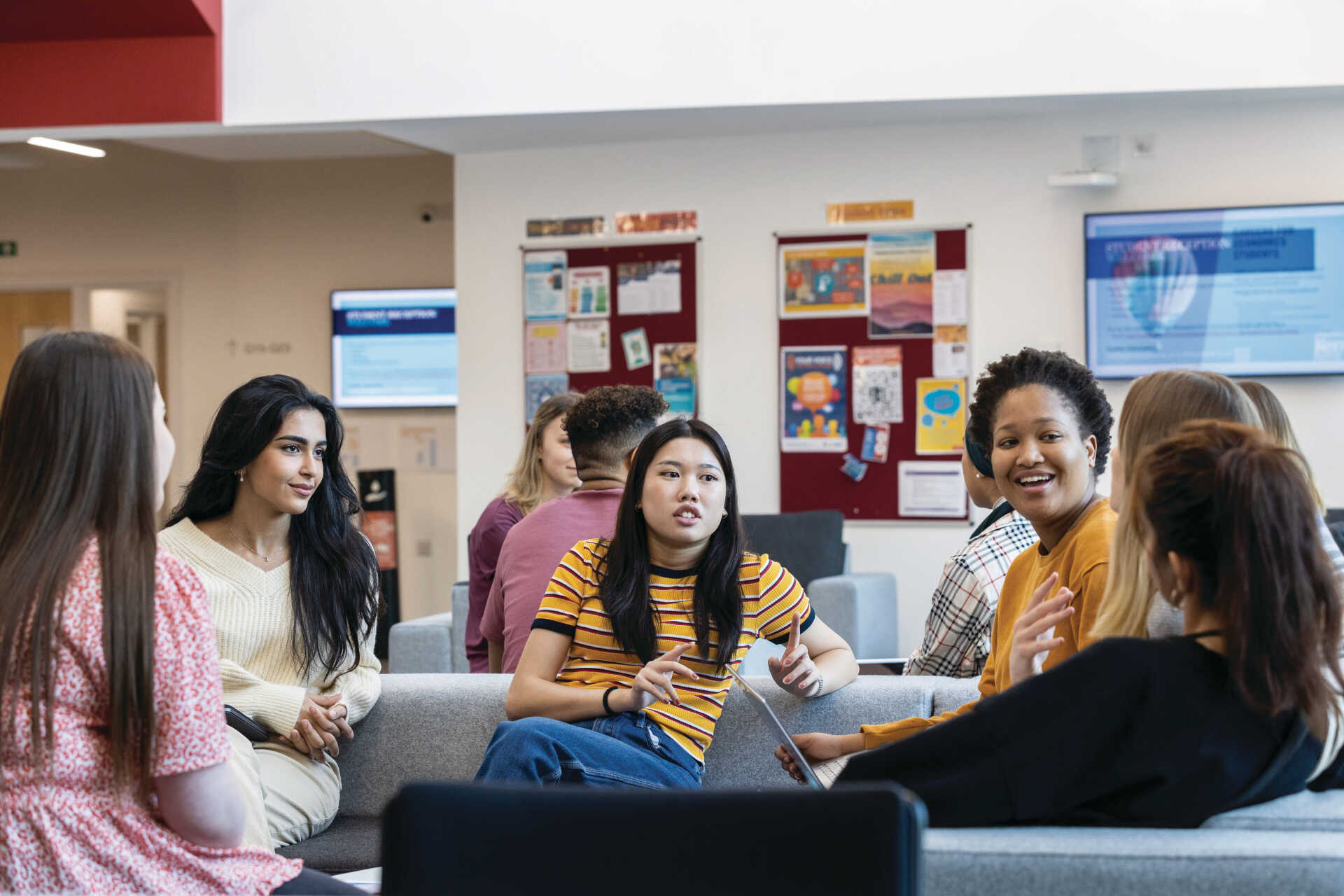 Students having a conversation