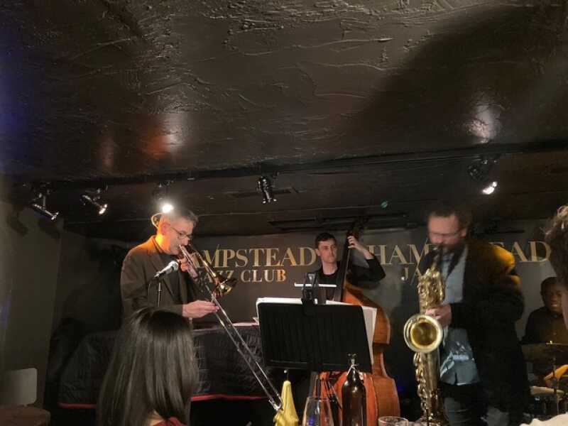 Jazz musicians playing in a jazz club