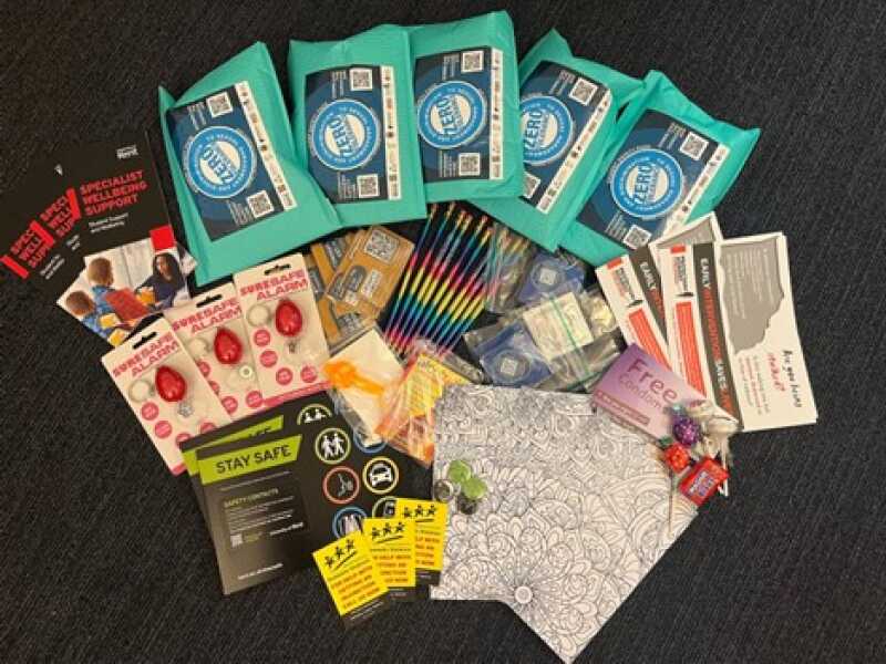 Freebies given away at Meet the Specialist Wellbeing Team