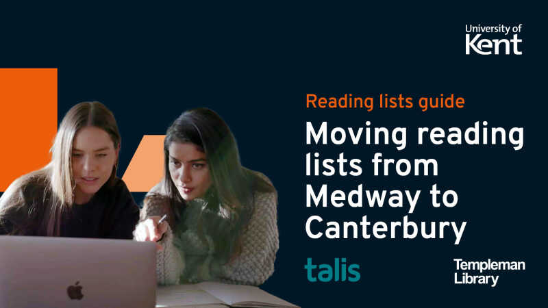 Moving reading lists from Medway to Canterbury - video screen