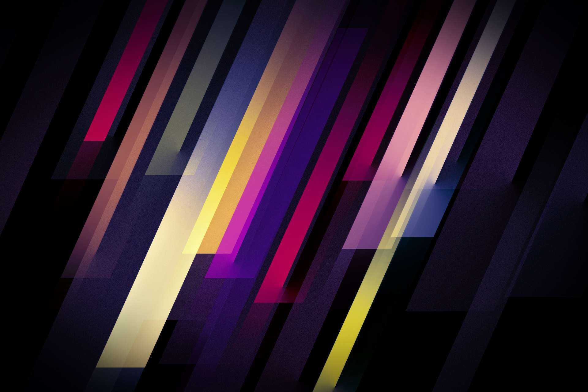Abstract lines in yellow and pink on black background