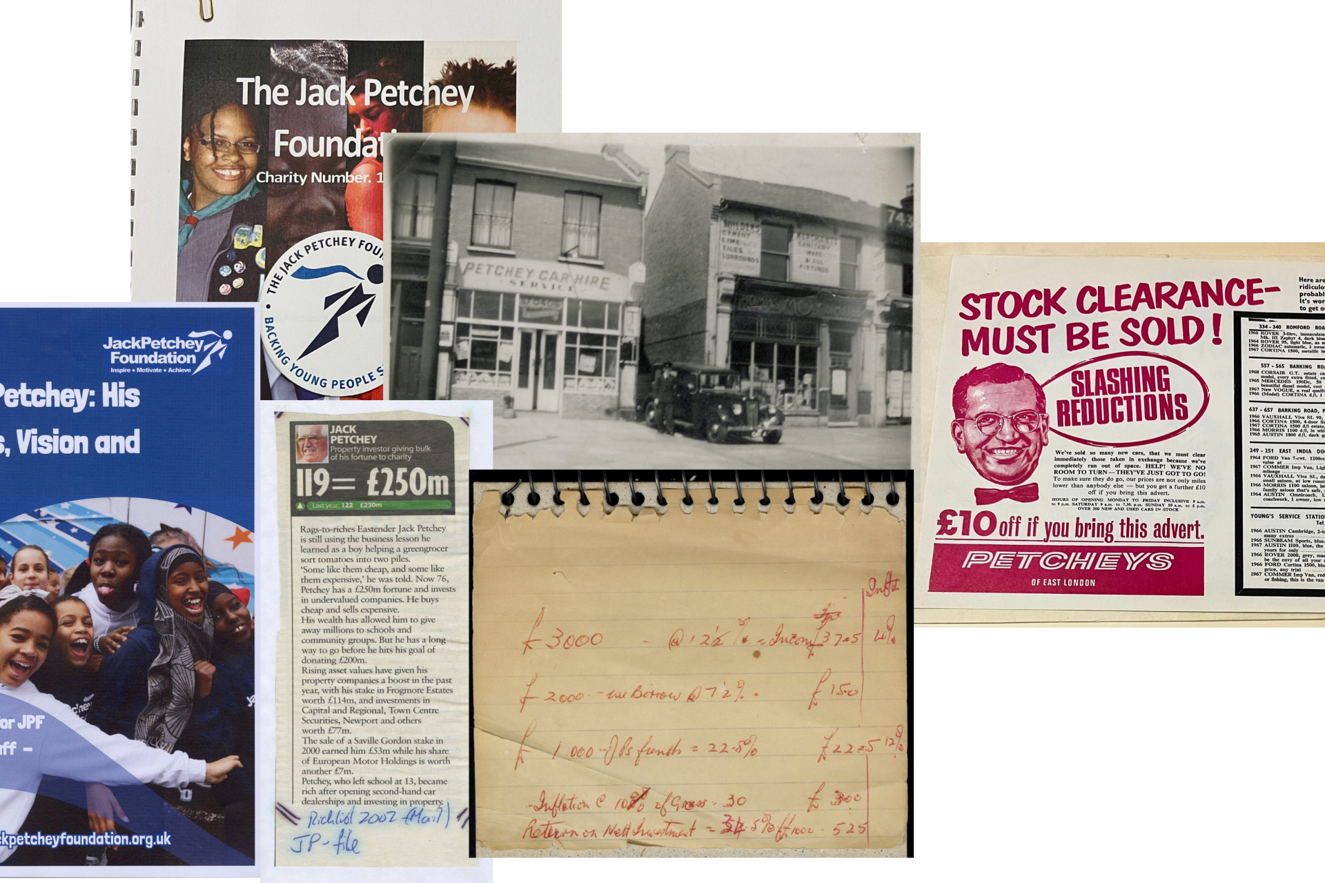 Selection of items from the Jack Petchey Foundation Archive collection