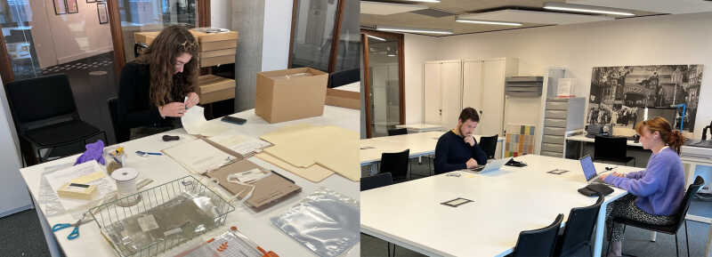 Photographs of volunteers working in the Reading Room