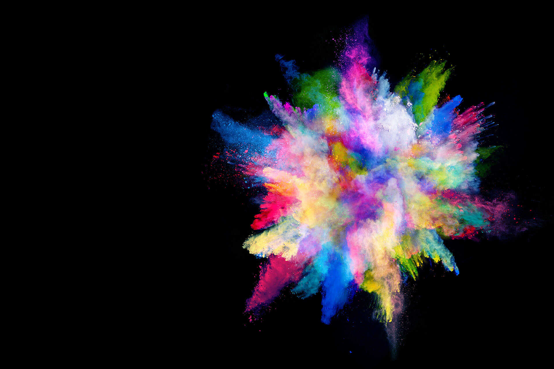 Paint explosion on a black background