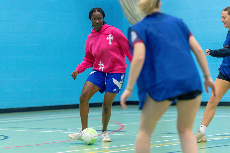 Students playing football