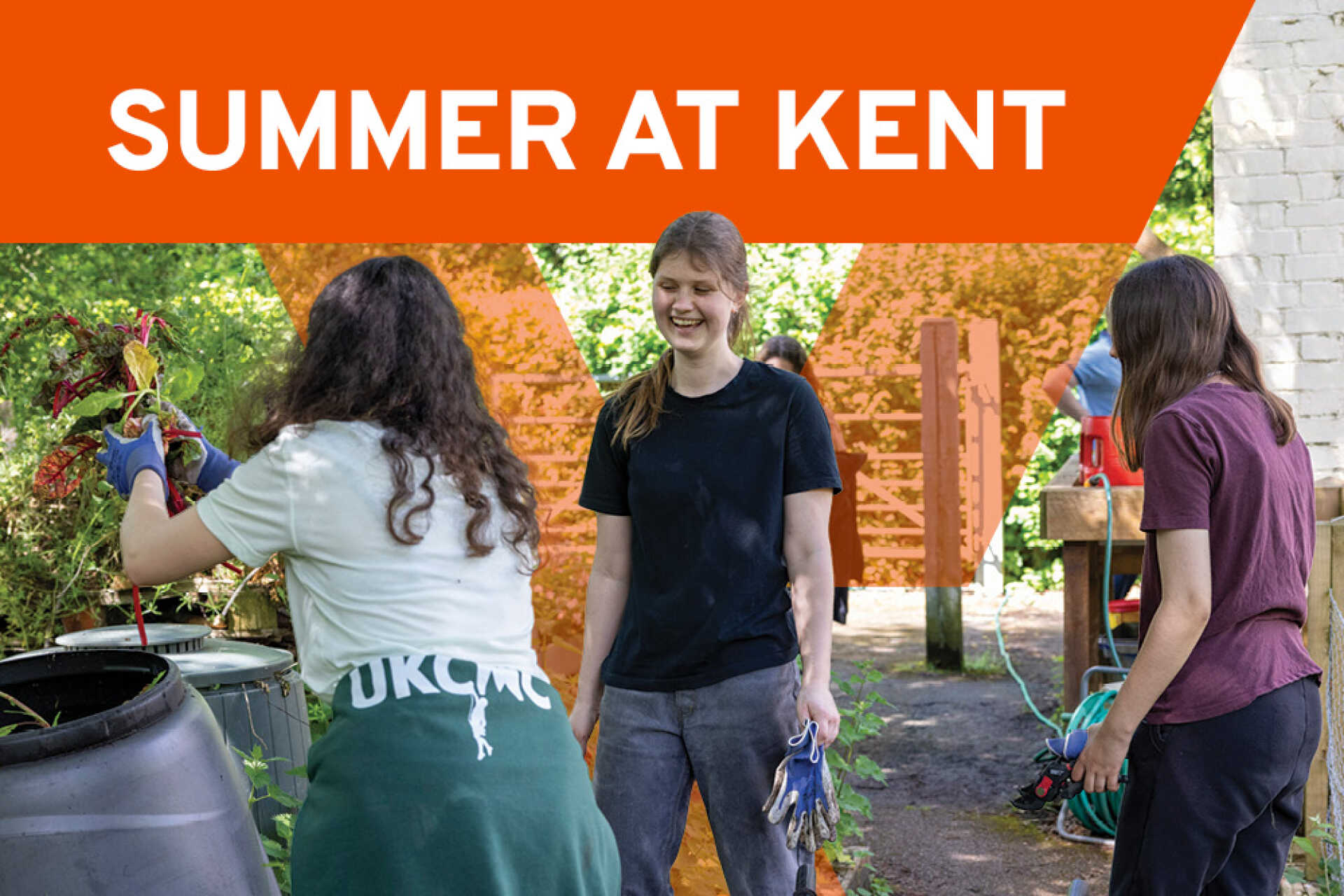Summer at Kent. Students in garden