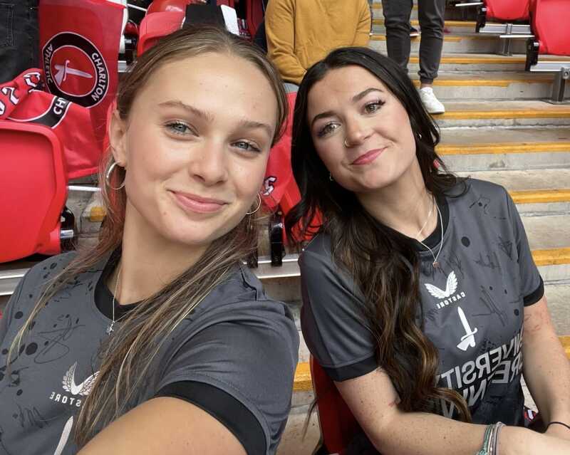 Chloe and Millie at Wembley