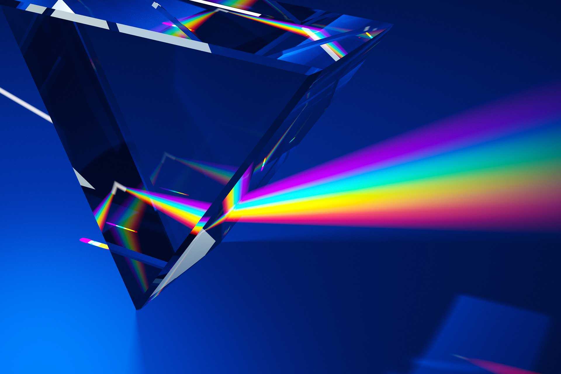 Reflected light through a prism