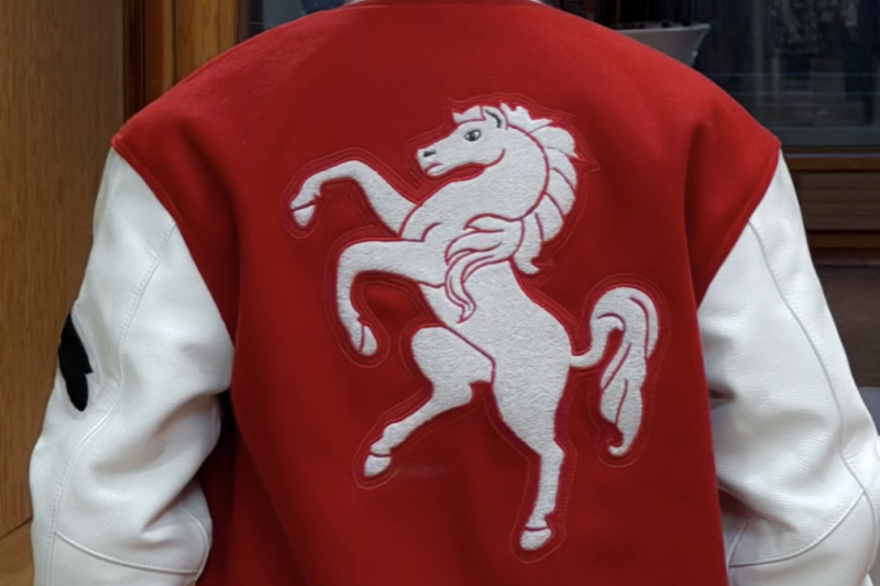 Horse image on back of jacket