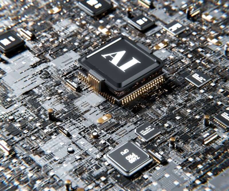 A computer chip with the letter AI on top of it