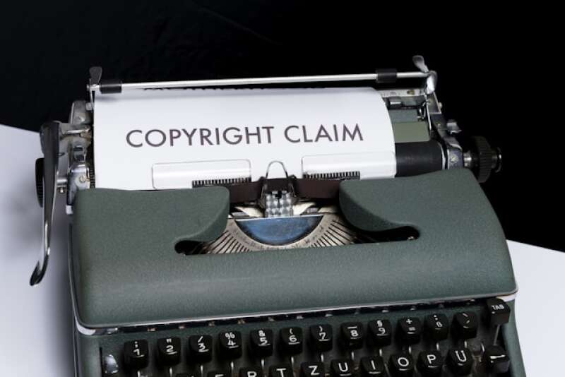 Typewriter with Copyright Claim written on paper