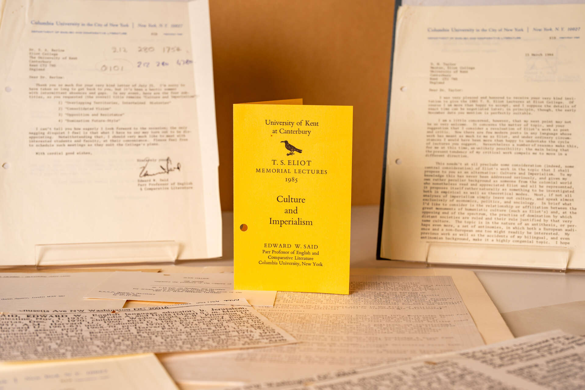 photo of yellow TS Eliot memorial lecture invite