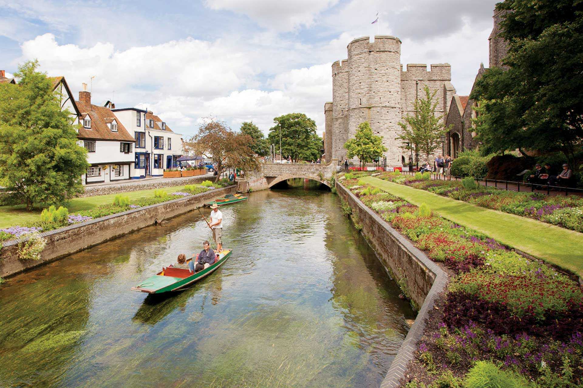 Punting along the River Stour by Westgate Towers