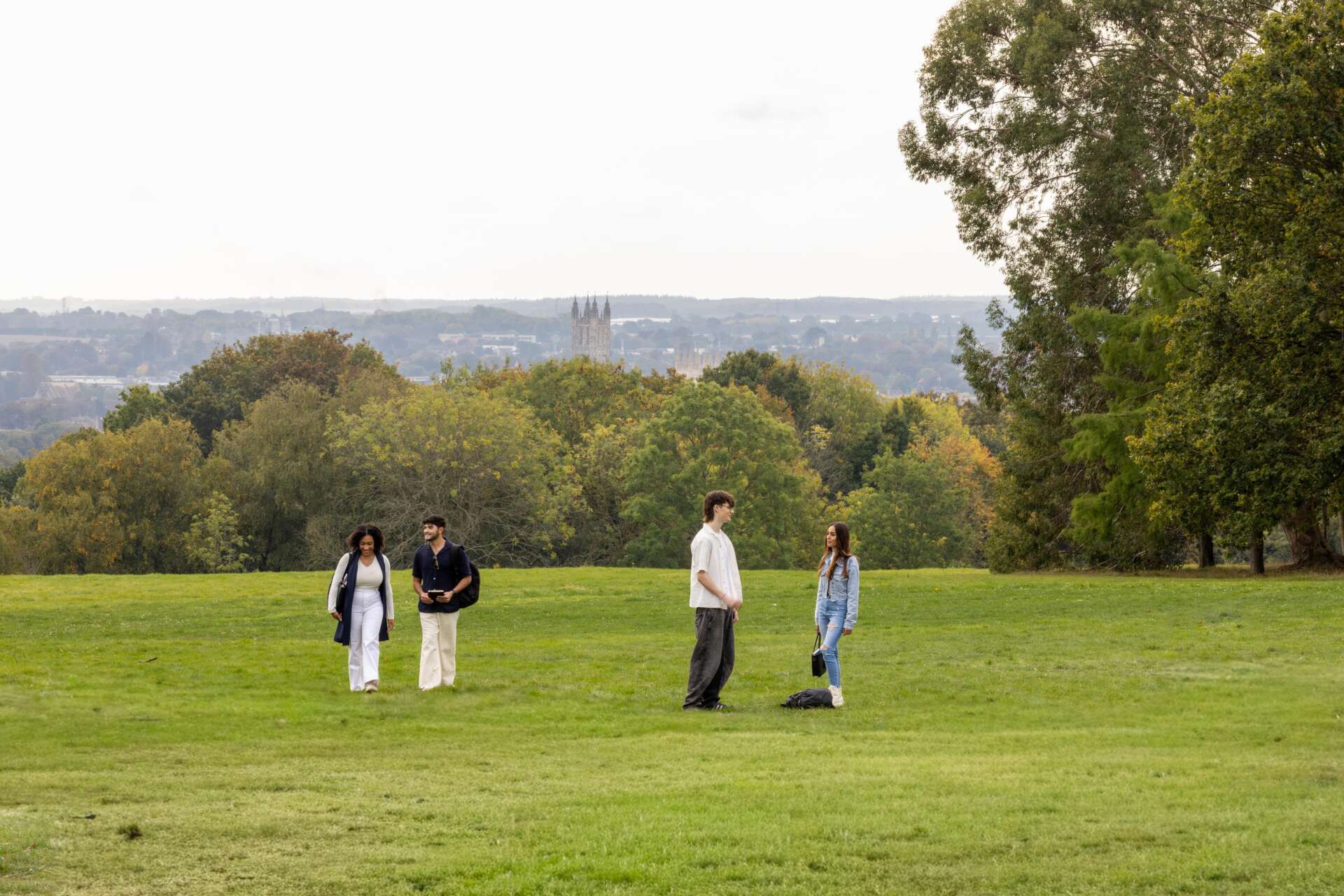 Canterbury campus view with Cathedral in background