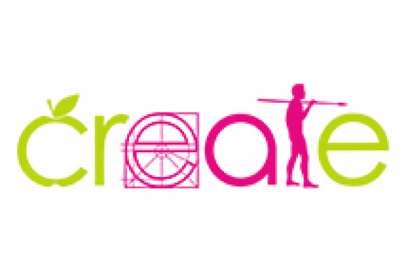 Pink and green create cafe logo