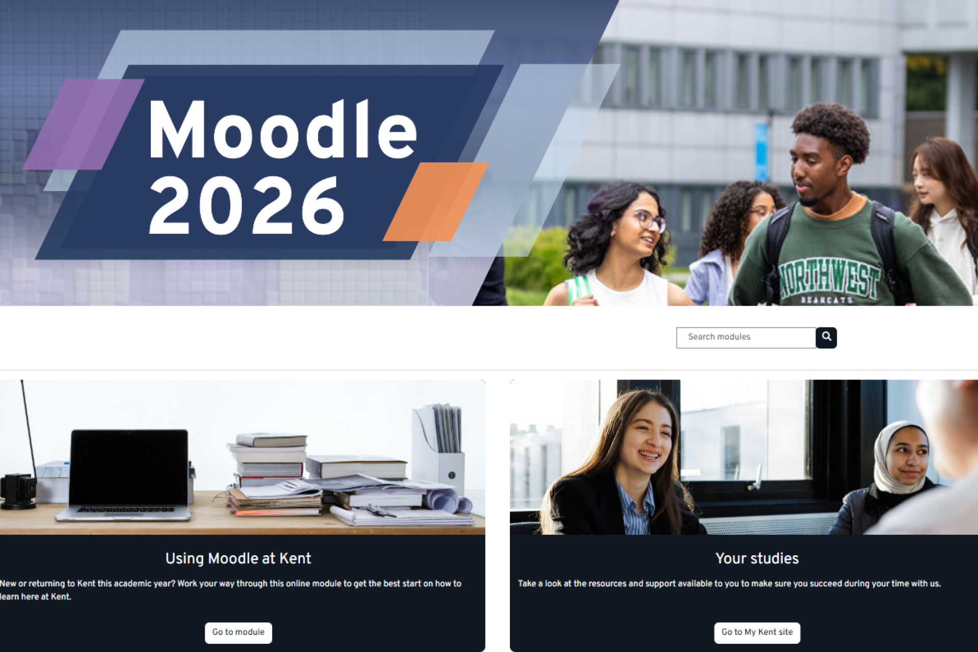 Moodle 2026 homepage