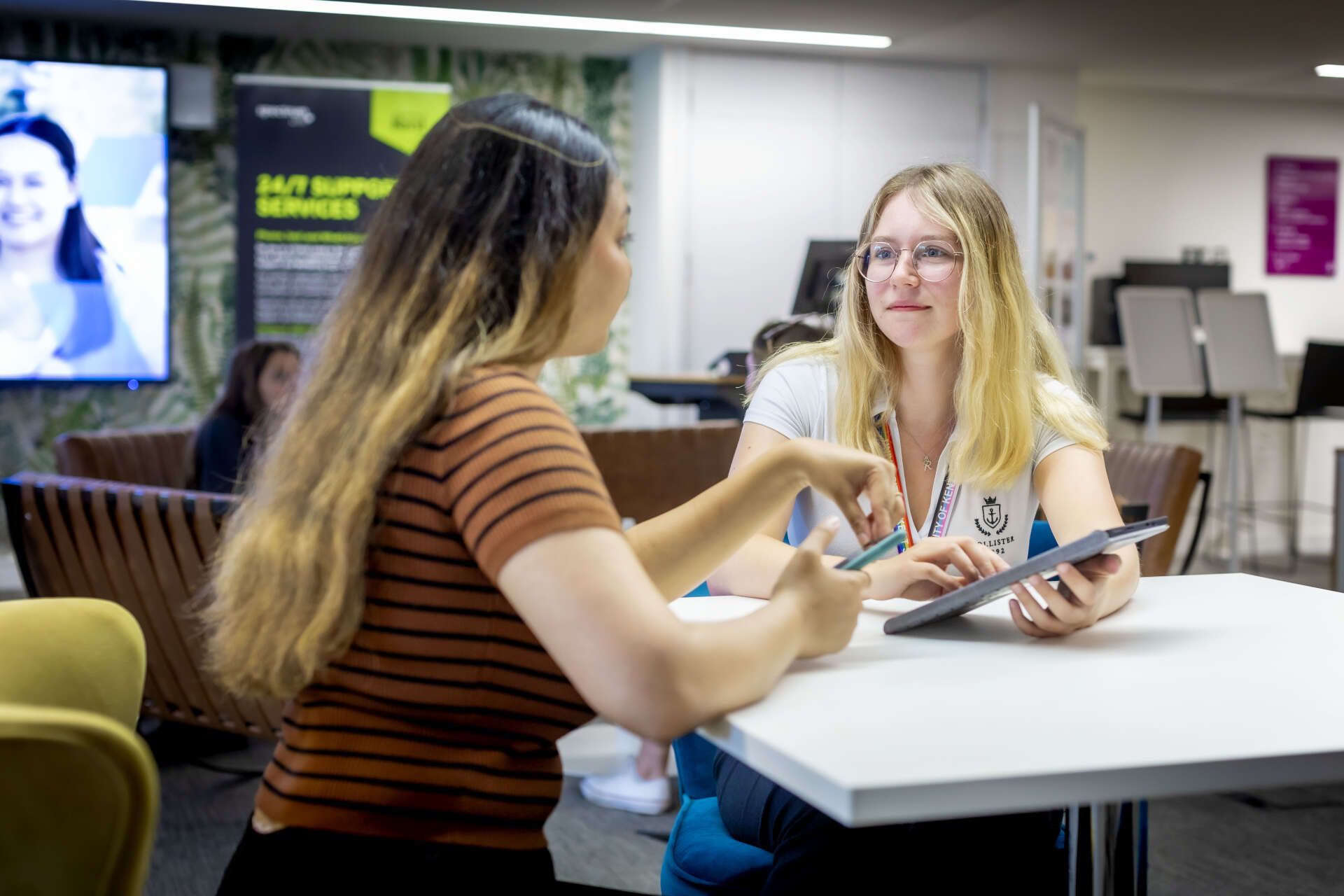 Student receiving in-person support