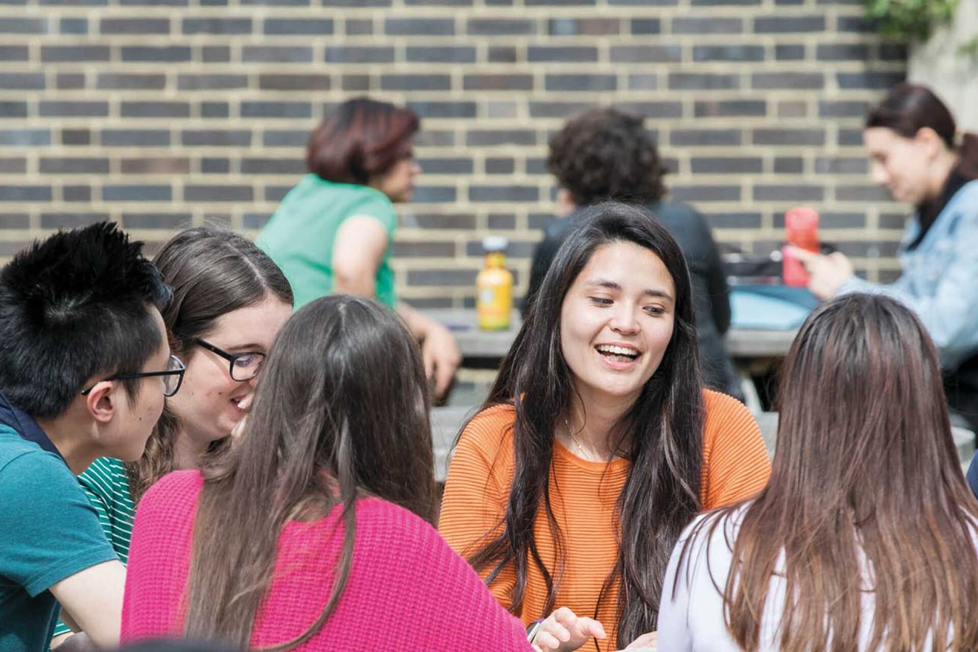 group of students outside Dolche Vita on the Canterbury campus