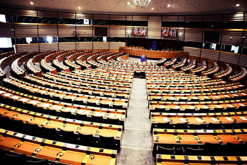 Inside of the European parliament