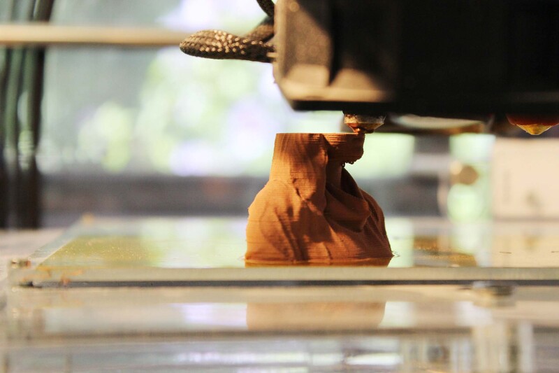 3D printing in action in the digital workshop, run by 3D CAD Technician, Julien Soosaipillai.
