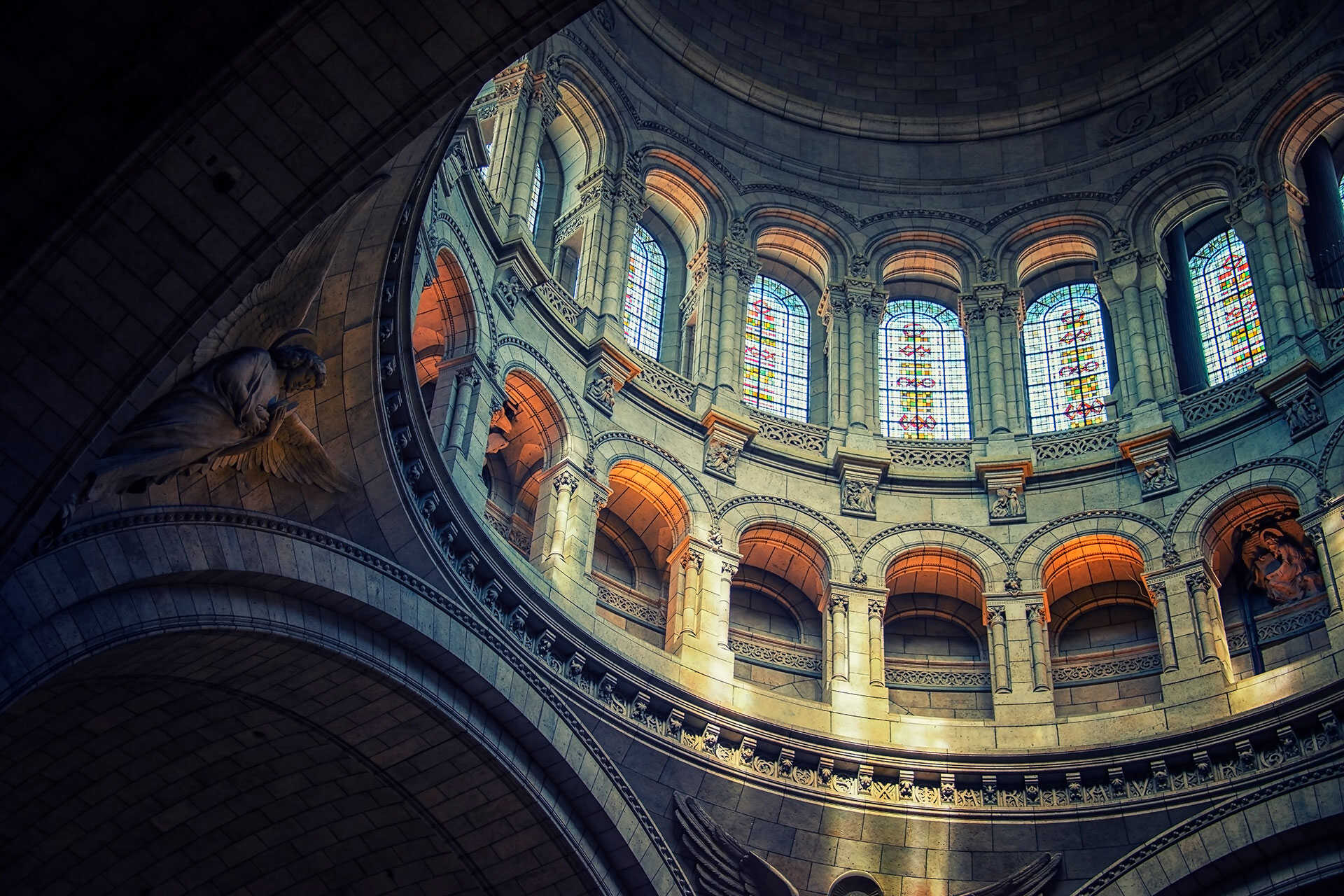 sacre coeur basilica, stained glass windows
